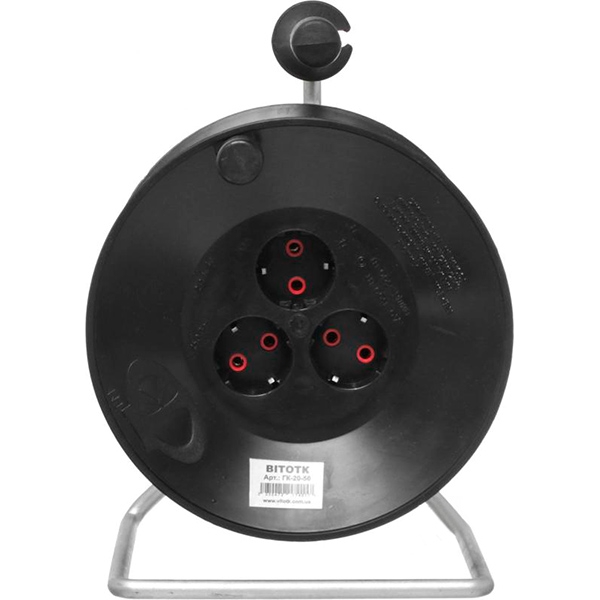 Катушка для удлинителя ОТК с заземлением 3 гн. черный ГК-20-50 