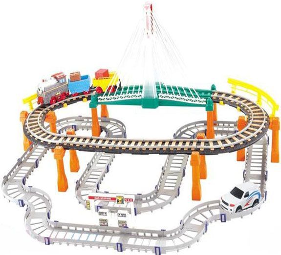 Залізниця LiXin з потягом та машинкою 74х60 см 9910