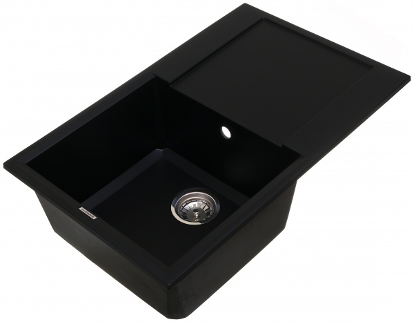 Мийка для кухні ScandiSPA Straight 780 чорна з сифоном 