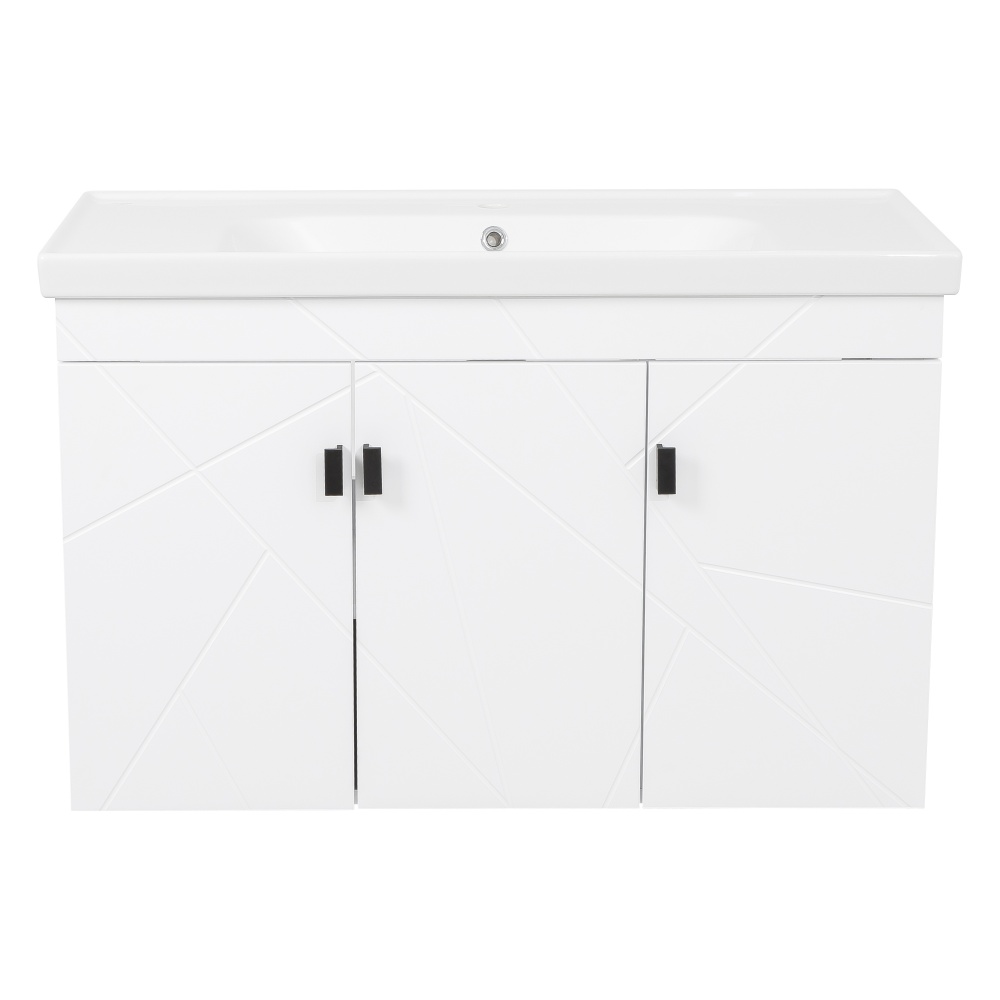 Тумба подвесная Aqua Rodos МИНИ с умывальником Frame 100 см белый