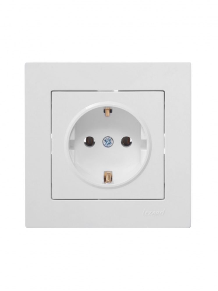 Розетка побутова із заземленням Lezard Vesna IP20 білий 742-0288-122B