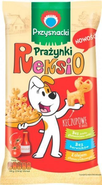 Снеки Przysnacki картопляні снеки Reksio зі смаком кетчупу 90 г 