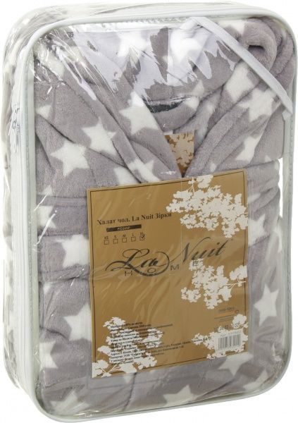 Халат чоловічий La Nuit Зірки р. M сірий 