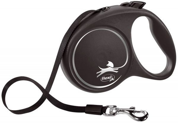 Поводок-рулетка Flexi Black Design лента L серебряный