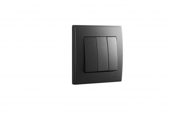 Вимикач триклавішний Lezard Lesya без підсвітки 10 А 250В антрацит 705-4242-109