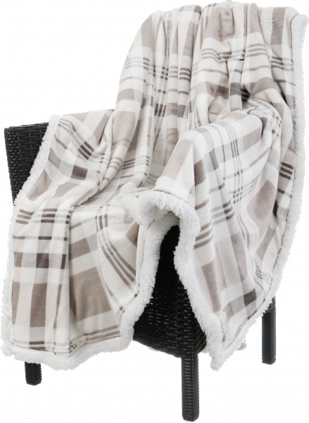 Плед двосторонній Square 160x200 см білий із бежевим La Nuit 