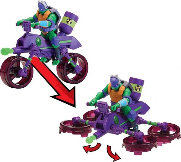 Фигурка TMNT Эволюция черепашек-ниндзя Донателло с мотоциклом 