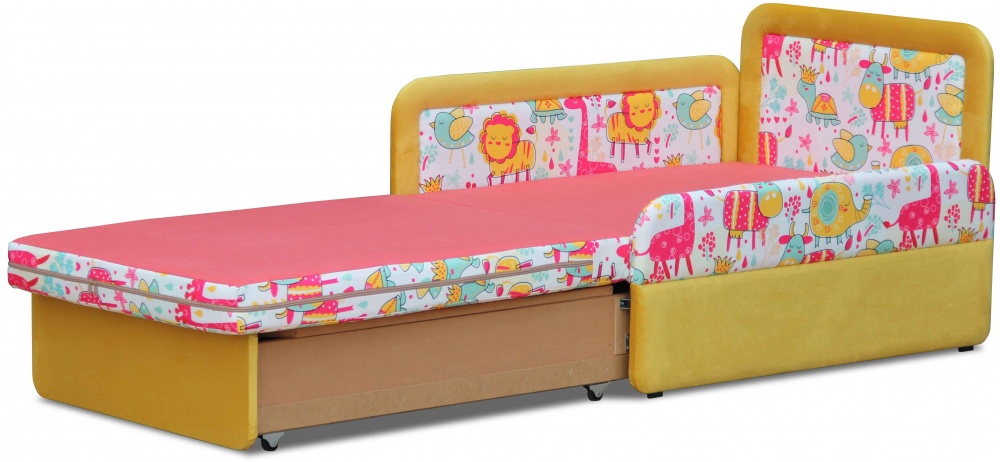 Тахта дитячий Берегиня Маріо лівий жовтий 750x970x660 мм
