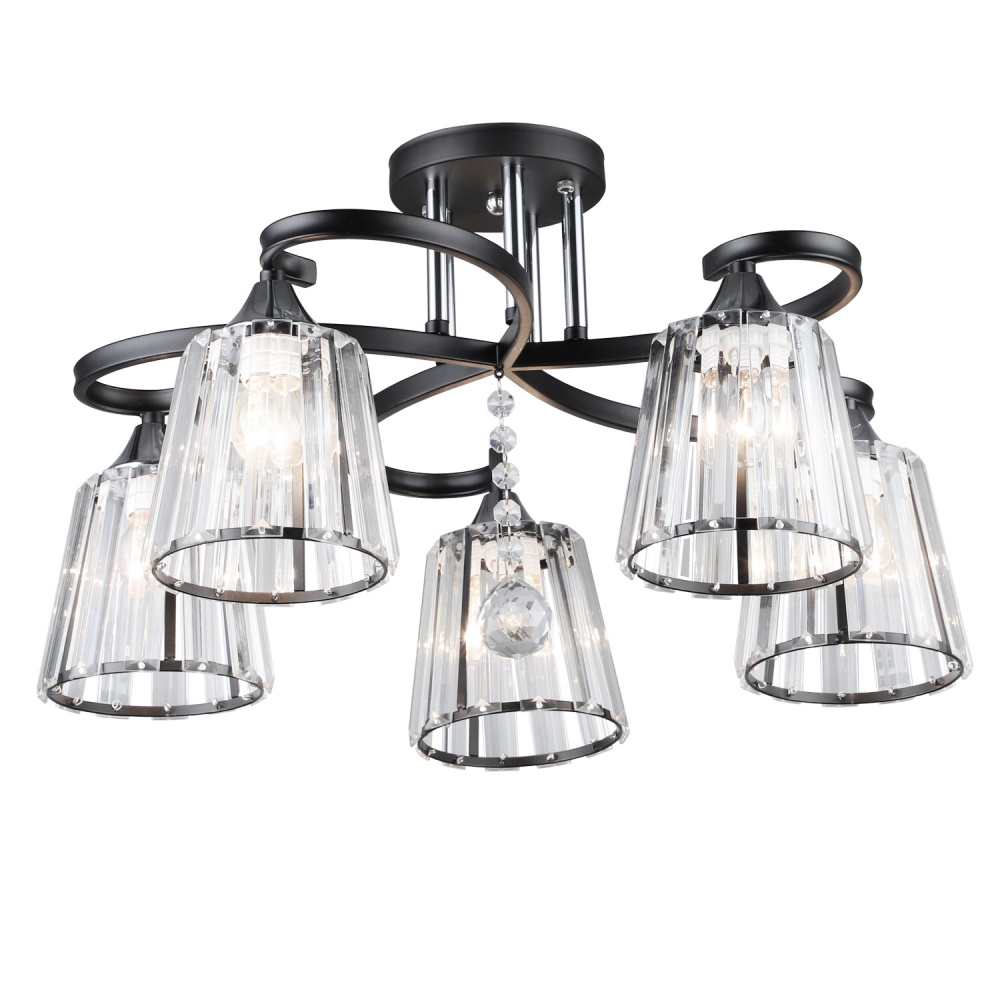 Люстра стельова Victoria Lighting 5x60 Вт E27 чорний Sands/PL5 black
