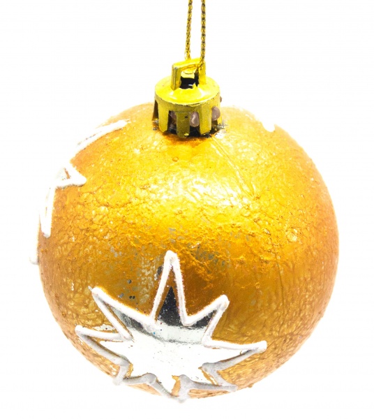 Куля новорічна Зірка d80 1709 80 мм золото 1709