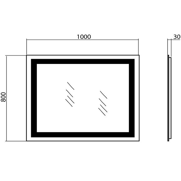 Дзеркало Aqua Rodos Альфа 100 см (АР000001214)