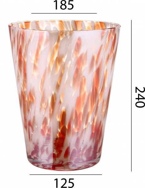 Ваза скляна Wrzesniak Glassworks Confetti опал 35 см червоний топаз 
