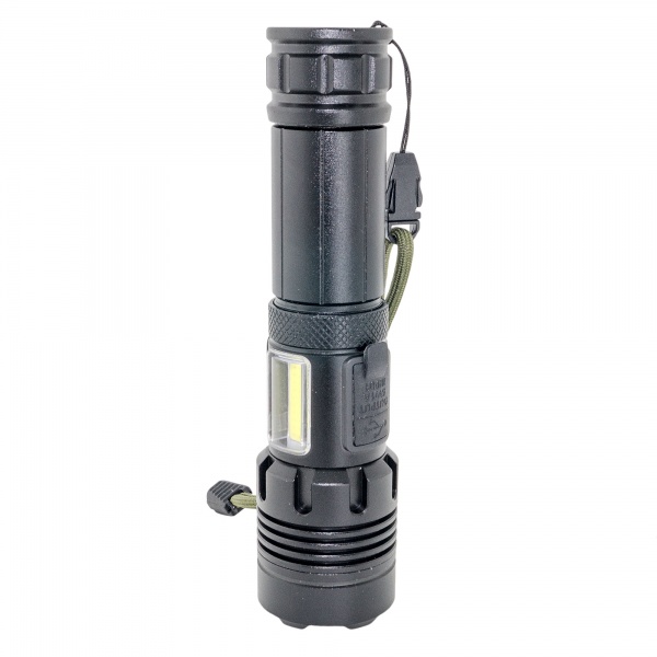 Ліхтар Quantum QM-FL1035 Perfect 5WLED zoom +3WCOB з функцією Power Bank Li-ion18650/2600mAh bох чорний