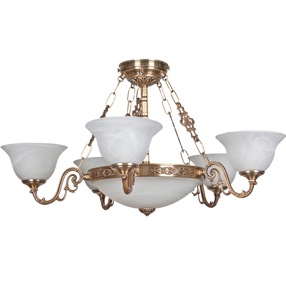 Люстра підвісна Фабрика Світла Корона 8x8 Вт E27 антична бронза/патина бронза НСБ 022-(5+3)х60-081