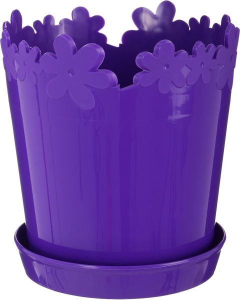 Горщик пластиковий Алеана Лютик круглий 0,9л бузковий 