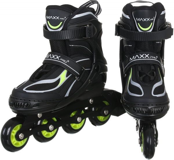 Роликовые коньки MaxxPro YX-0151-5SY р. 31-34 черно-салатовый