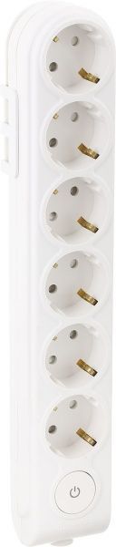 Колодка Makel з захистними шторками із заземленням 6 гн. білий N6310000 