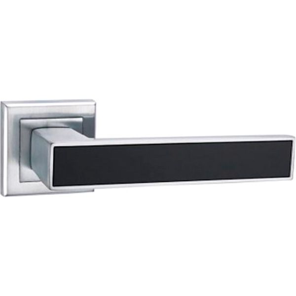 Ручка на розетке MVM А-2015 в цвете MС с черной вставкой матовый хром