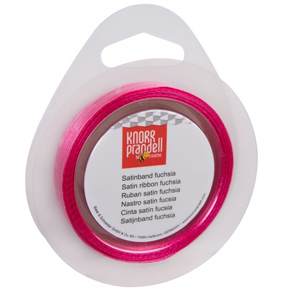 Стрічка декоративна Knorr Prandell Стрічка сатинова ribbon 3mm 10m fuchsia 0,3 см 10 м фуксія 