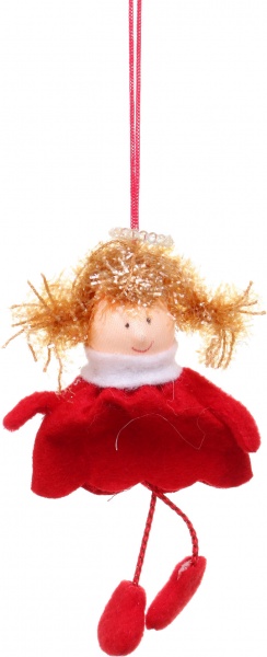 Декоративна підвіска Фея 15 см білий із червоним A-591226