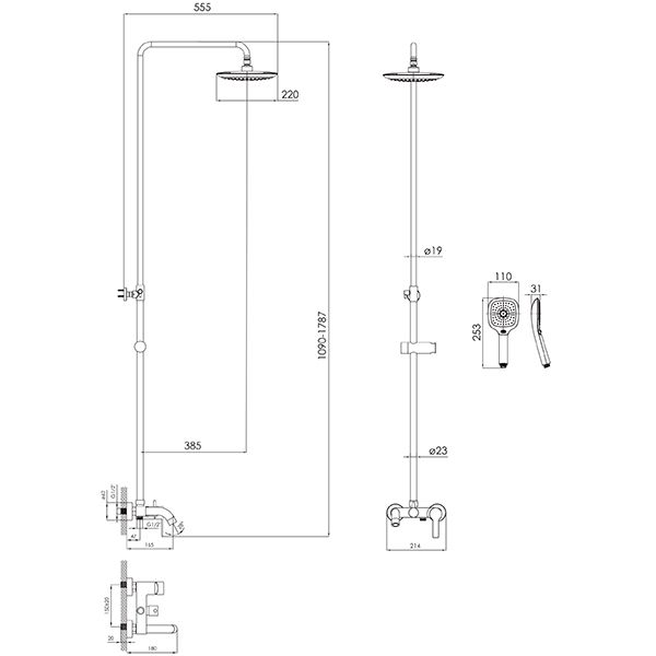 Душова система Imprese Bila Desne T-10155