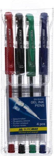 Набор ручек гелевых Buromax 4 шт. BM.8440 