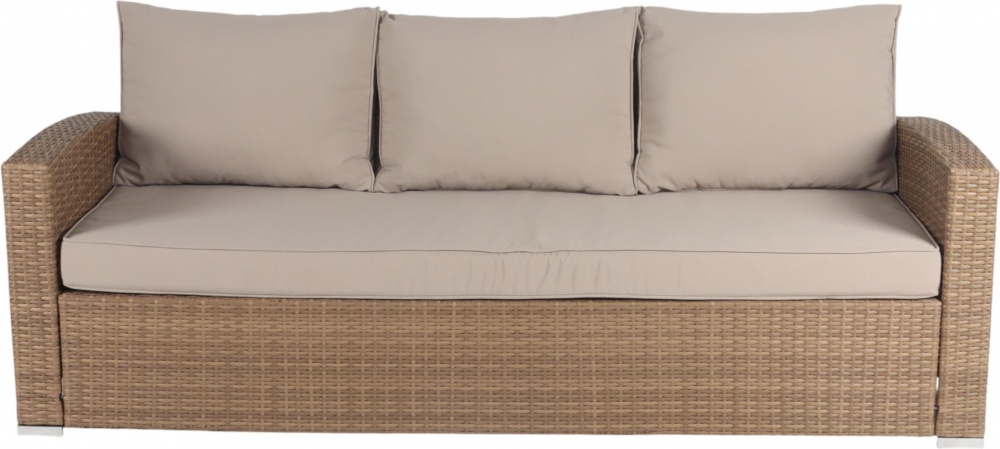 Комплект меблів Indigo зі штучного ротангу ОЛІВІЯ (стіл-трансформер 140x80см + тримісний диван + 2 крісла ) бежевий