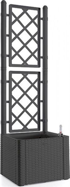 Вазон пластиковый Stefanplast Deluxe квадратный 35л антрацит (75742) 