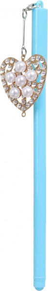 Ручка гелевая Жемчужное сокровище сердце голубая 