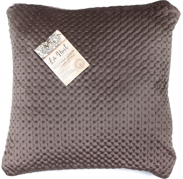 Подушка декоративна 3D Velvet 45x45 см темно-бежевий La Nuit 