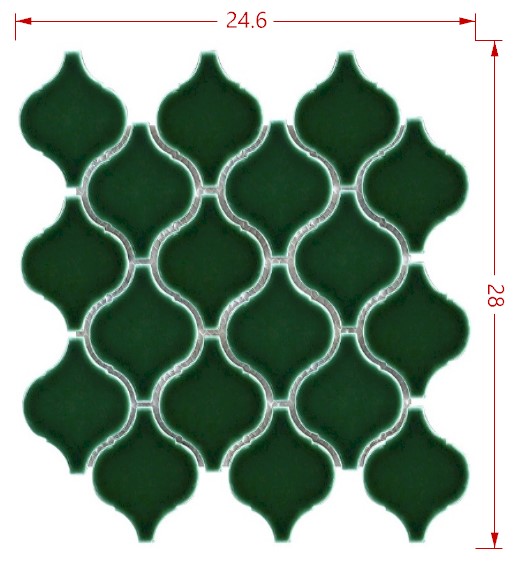 Плитка Intermatex FLAME GREEN GLOSS 28х24,6 см 