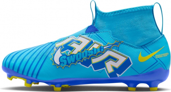 Бутси Nike NIKE JR. MERCURIAL ZOOM SUPERFLY 9 ACADEMY KM FG/MG DO9790-400 р.36,5 різнокольоровий