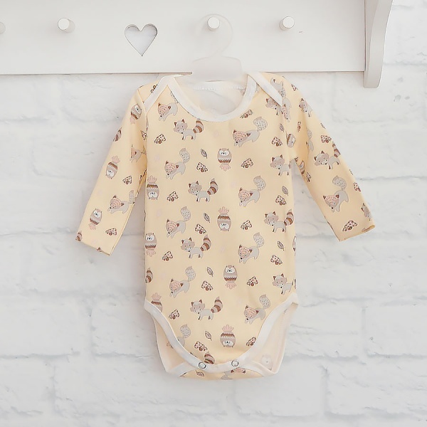 Боди детское унисекс Blanka Енотик р.68 бежевый 110365 