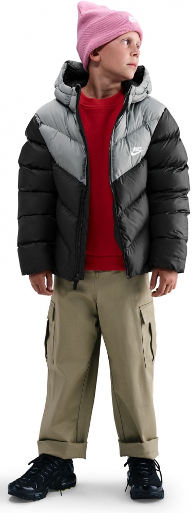 Пуховик дитячий зимовий Nike K NSW TF ADP Puffer Colorblock IB6164-010 р.M чорний