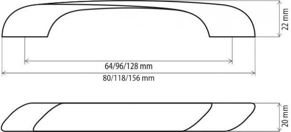 Меблева ручка UN 9206 128 мм матовий нікель DC