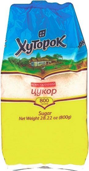 Цукор Хуторок білий кристалічний 800г (4820211660765) 0,8 кг