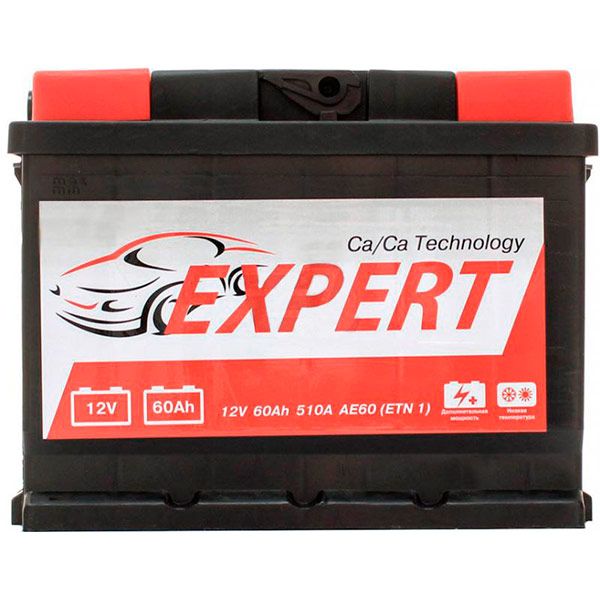 Аккумулятор автомобильный Expert 60А 12 B «+» слева
