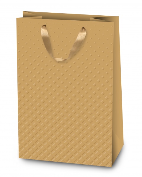 Пакет подарочный 38х28х12,5 золотые ромбики