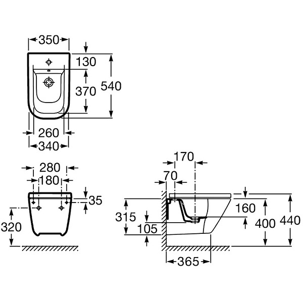 Биде подвесное ROCA Gap (A357476000)