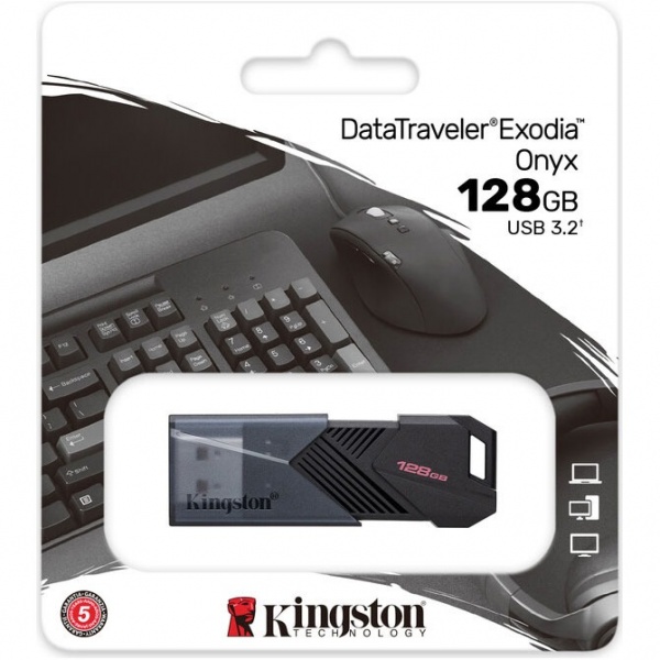 Флешпам'ять USB Kingston DataTraveler Exodia Onyx 128 ГБ USB 3.2 black (DTXON/128GB) 