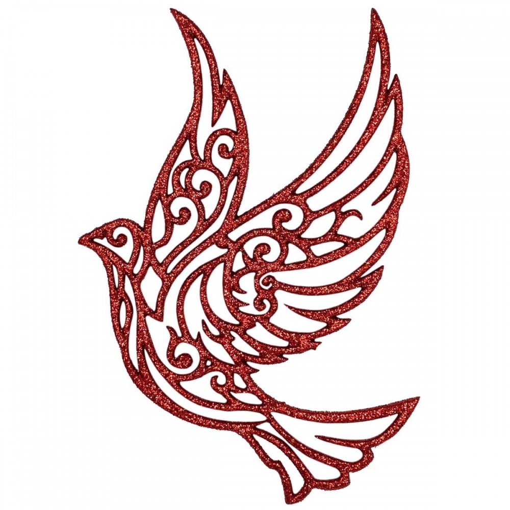 Подвеска MIS LT Голубь 14 см красный