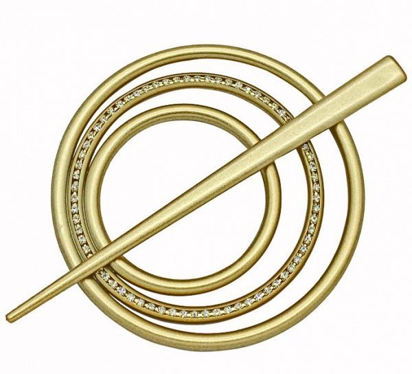 Заколка Круг 2 Элит d90 мм золото В0024-3 MISLT