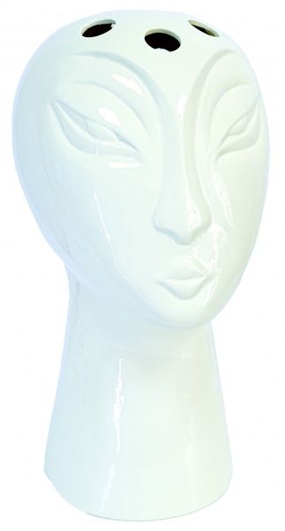 Ваза Голова глянец белый 2 предмета 43 см