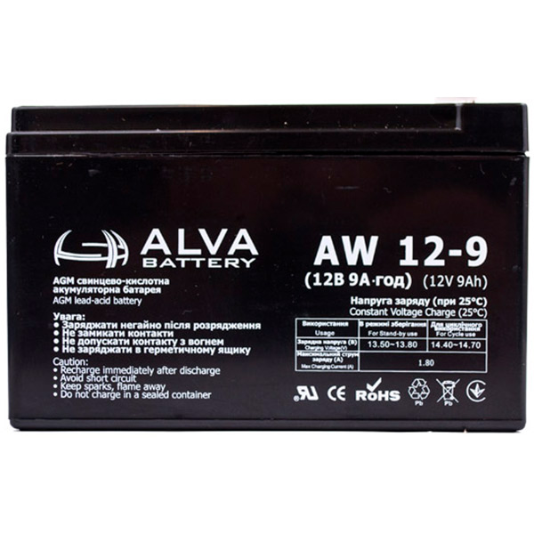 Аккумулятор свинцово-кислотный AGM Altek AW12-9