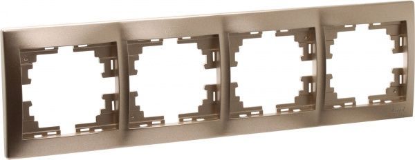 Рамка четырехместная Lezard MIRA горизонтальная светло-коричневый 701-3100-149