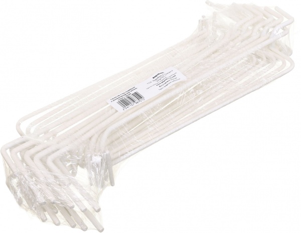 Крючок с держателем ценника 200 мм 10шт. белый