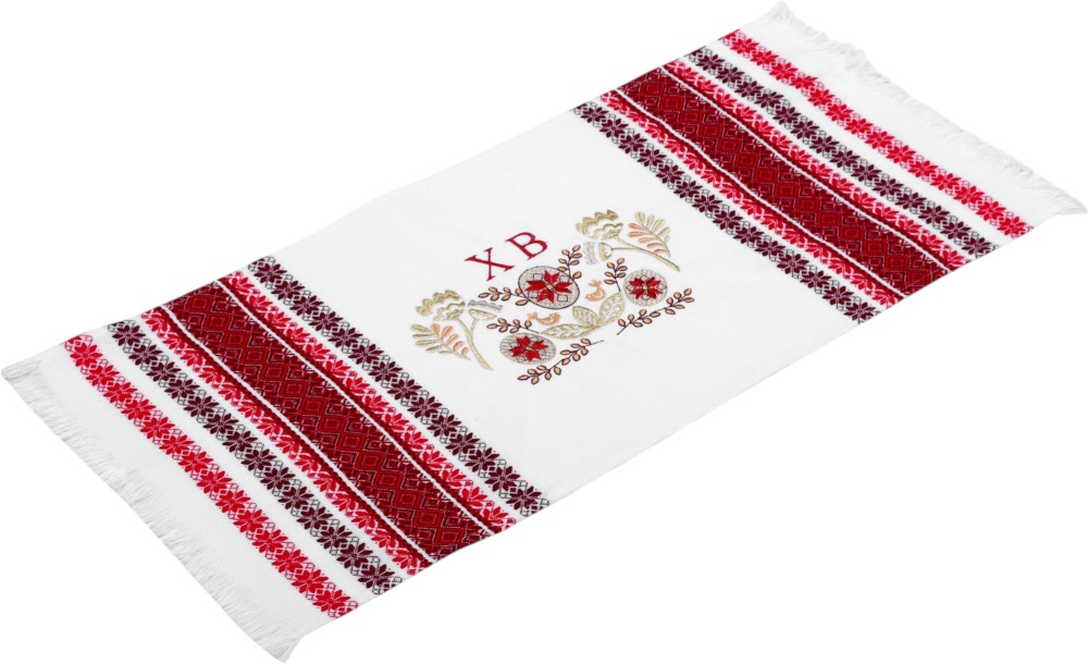 Полотенце пасхальное 623-25/00 32x65 см Эдельвика белый/красный