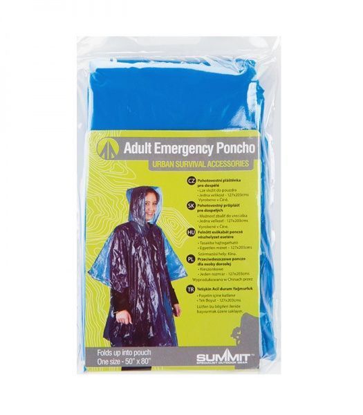 Дождевик Summit Emergency Poncho р. one size синий