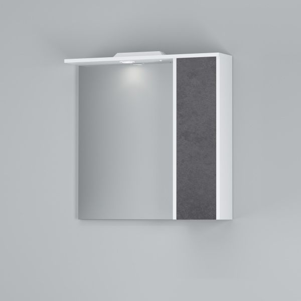 Зеркало со шкафчиком AM.PM M91MPR0751BF38 GEM S правый, 75 см, белый/базальт 