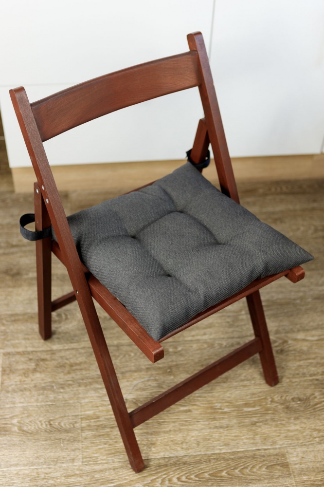 Подушка на стілець 40х40 см LEON графит на липучці Прованс